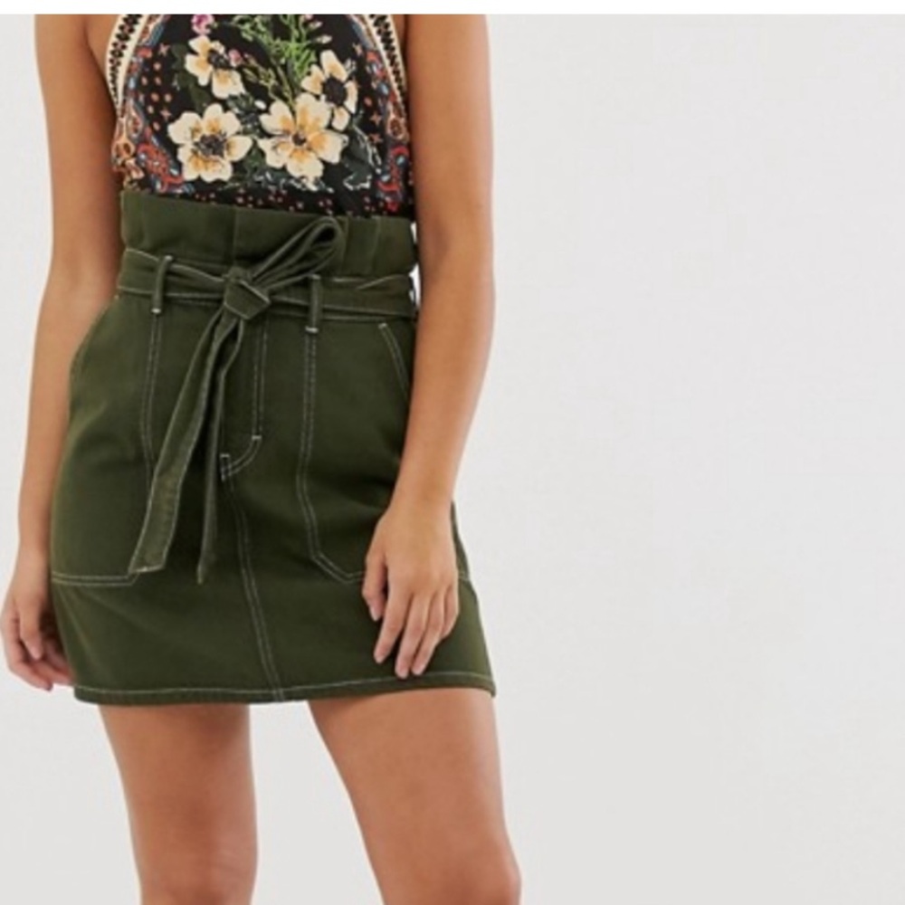 Free People Splendor in the Grass skirt Olive Green Army Green size 6